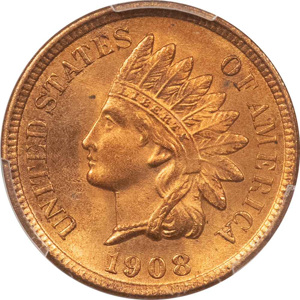 Indian 1908-S INDIAN CENT – PCGS MS-65 RD, BLAZING RED GEM! KEY-DATE! Indian 1908-S INDIAN CENT – PCGS MS-65 RD, BLAZING RED GEM! KEY-DATE!