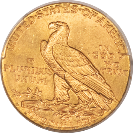 $5 1909-D $5 INDIAN GOLD HALF EAGLE – PCGS MS-64, FRESH & FLASHY!