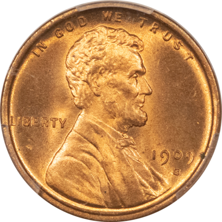 Lincoln Cents (Wheat) 1909-S LINCOLN CENT – PCGS MS-66 RD, FIERY & SUPERB! KEY-DATE!