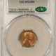 CAC Approved Coins 1909 LINCOLN CENT – CACG MS-64 RD, RED GEM & CAC