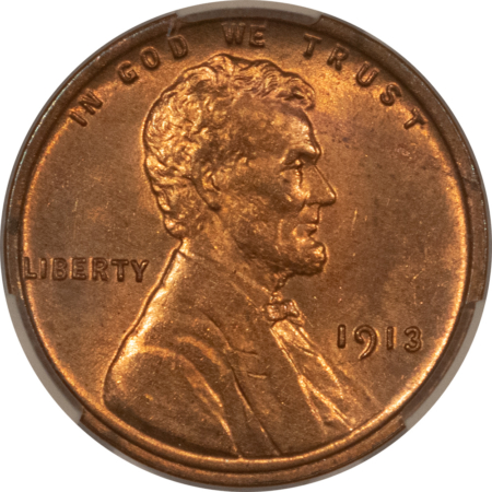 CAC Approved Coins 1913 LINCOLN CENT – CACG MS-63 RB, CAC APPROVED!