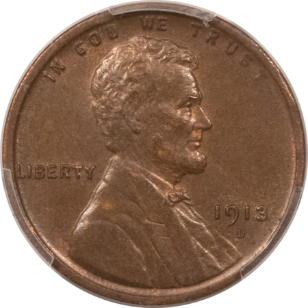 Lincoln Cents (Wheat) 1913-D LINCOLN CENT – PCGS MS-62 BN