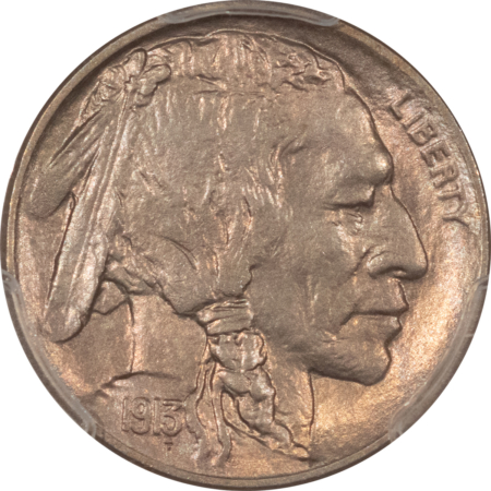 Buffalo Nickels 1913-D BUFFALO NICKEL TYPE 2 – PCGS MS-64, ORIGINAL & WELL-STRUCK