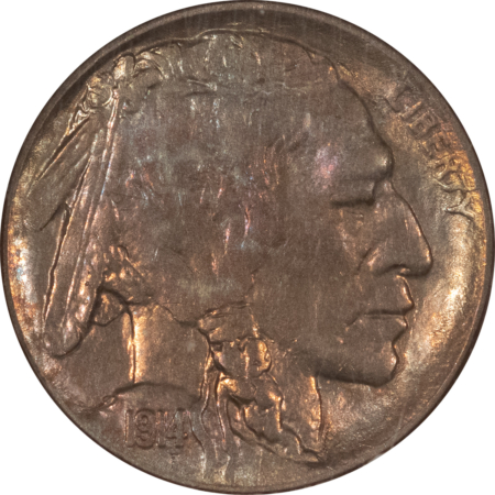 Buffalo Nickels 1914-D BUFFALO NICKEL – NGC MS-62, PRETTY COLOR
