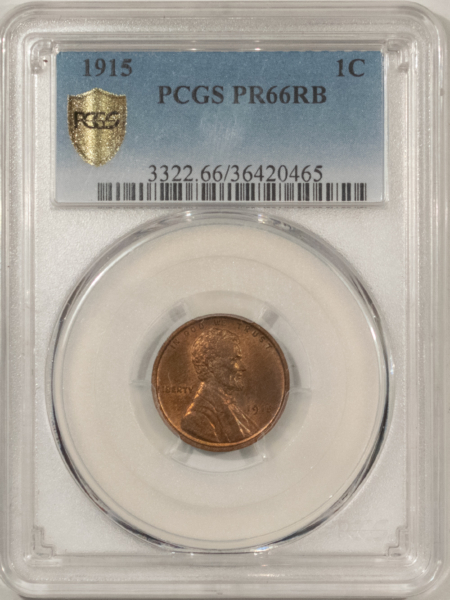 Lincoln Cents (Wheat) 1915 MATTE PROOF LINCOLN CENT – PCGS PR-66 RB, ORIGINAL GEM! TOUGH!