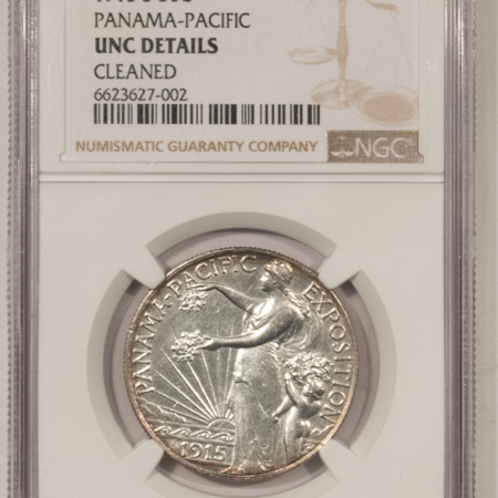 Early Commems 1915-S PAN-PAC COMMEMORATIVE HALF DOLLAR NGC UNC DET BUT PRETTY! LIGHTLY CLEANED