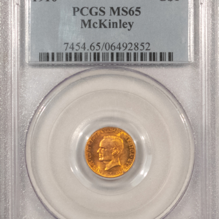 Early Commems 1916 $1 MCKINLEY GOLD COMMEMORATIVE – PCGS MS-65, PRETTY, PREMIUM QUALITY!