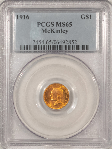 Early Commems 1916 $1 MCKINLEY GOLD COMMEMORATIVE – PCGS MS-65, PRETTY, PREMIUM QUALITY!