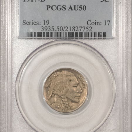 New Store Items 1917-D BUFFALO NICKEL – PCGS AU-50