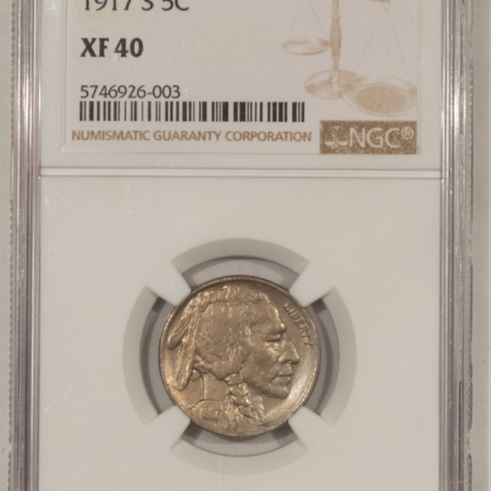 Buffalo Nickels 1917-S BUFFALO NICKEL – NGC XF-40, WELL STRUCK & NICE!