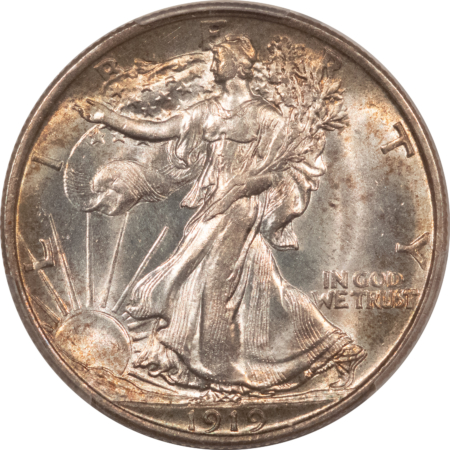 Half Dollars 1919 WALKING LIBERTY HALF DOLLAR – PCGS MS-64, GREAT LUSTER & PREMIUM QUALITY!