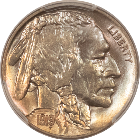 Buffalo Nickels 1919 BUFFALO NICKEL – PCGS MS-64, GORGEOUS! PREMIUM QUALITY!