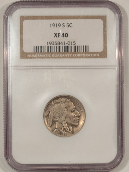 Buffalo Nickels 1919-S BUFFALO NICKEL – NGC XF-40
