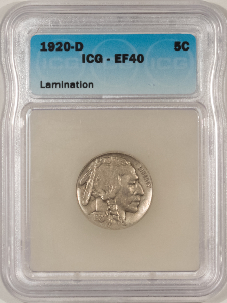 Buffalo Nickels 1920-D BUFFALO NICKEL – ICG EF-40
