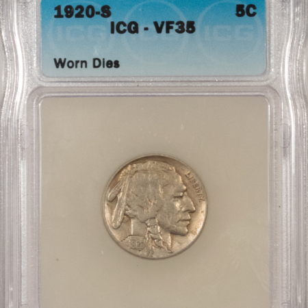 Buffalo Nickels 1920-S BUFFALO NICKEL – ICG VF-35