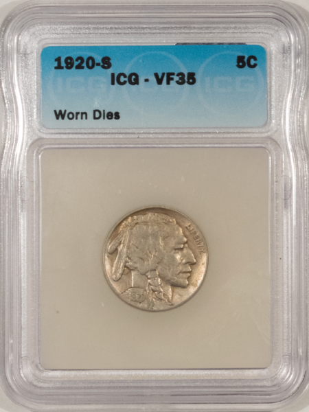 Buffalo Nickels 1920-S BUFFALO NICKEL – ICG VF-35