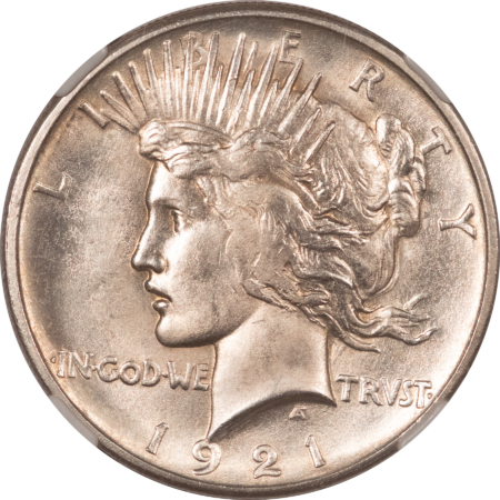 Dollars 1921 $1 PEACE DOLLAR – NGC MS-63, WHITE, KEY-DATE! CHOICE!