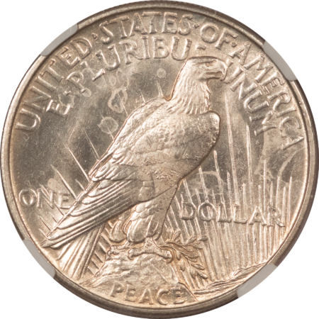 Dollars 1921 $1 PEACE DOLLAR – NGC MS-63, WHITE, KEY-DATE! CHOICE!