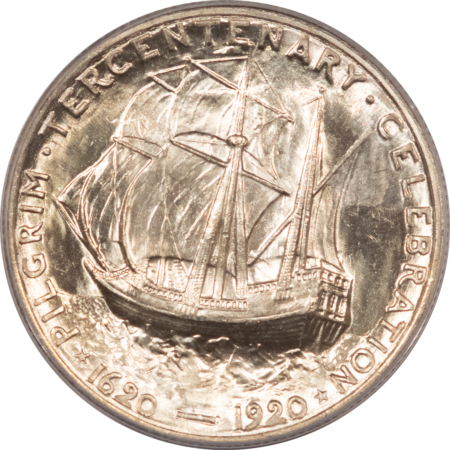 Early Commems 1921 PILGRIM COMMEMORATIVE HALF DOLLAR – PCGS MS-65, SUPER LUSTROUS, OGH & PQ!