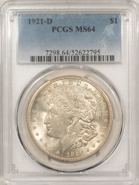 Dollars 1921-D $1 MORGAN DOLLAR – PCGS MS-64