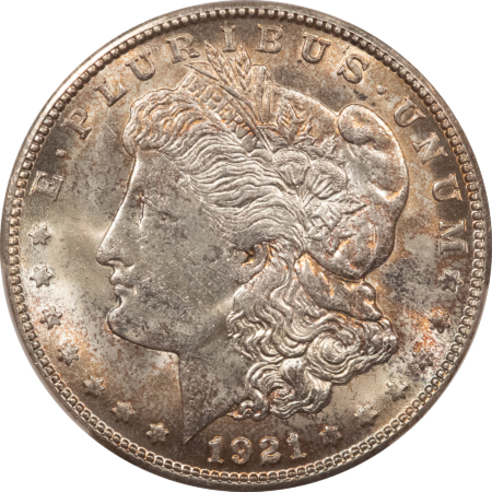 Dollars 1921-S $1 MORGAN DOLLAR – PCGS MS-64, FLASHY UNDERLYING LUSTER!