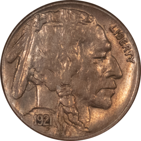 Buffalo Nickels 1921-S BUFFALO NICKEL – NGC AU-58, RARE DATE, LUSTROUS & WELL-STRUCK! WOW!