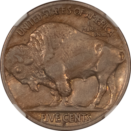 Buffalo Nickels 1921-S BUFFALO NICKEL – NGC XF-45, WHOLESOME, PQ! TRACES OF LUSTER!