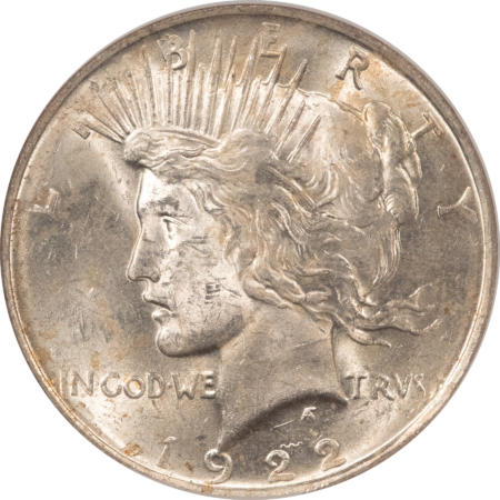 Dollars 1922 $1 PEACE DOLLAR – NGC MS-62, BINION COLLECTION!