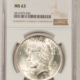Dollars 1922 $1 PEACE DOLLAR – PCGS MS-65, BLAST WHITE!