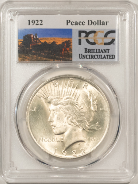 Dollars 1922 $1 PEACE DOLLAR – PCGS BRILLIANT UNCIRCULATED!