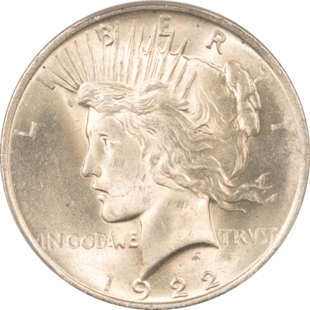 Dollars 1922 $1 PEACE DOLLAR – PCGS BRILLIANT UNCIRCULATED!