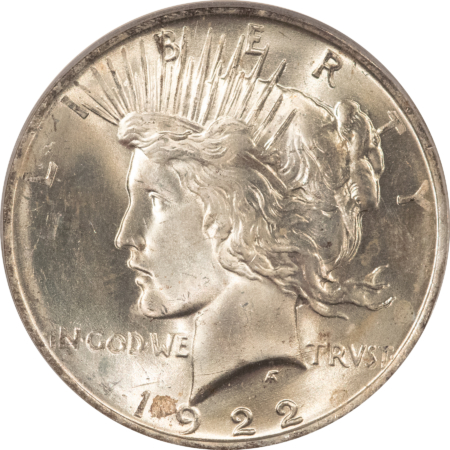 Dollars 1922 $1 PEACE DOLLAR – PCGS MS-65, BLAST WHITE!
