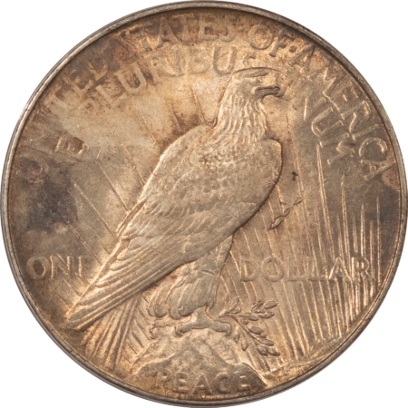 Dollars 1922 $1 PEACE DOLLAR, VAM-1F FIELD BREAK – PCGS AU-58! NEAT VARIETY! TOP 50!