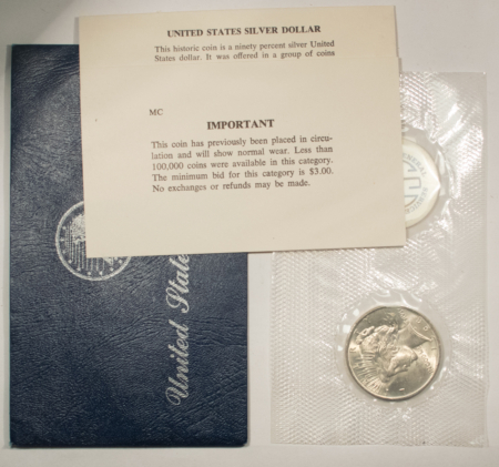 Dollars 1923 $1 PEACE DOLLAR GSA – BRILLIANT UNCIRCULATED WITH OGP!