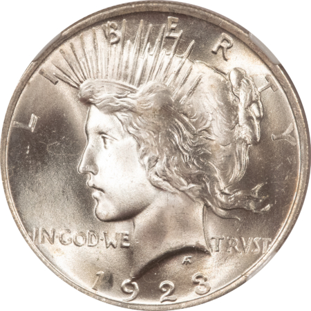 CAC Approved Coins 1923 $1 PEACE DOLLAR – NGC MS-66, BLAZING WHITE, PREMIUM QUALITY & CAC APPROVED!
