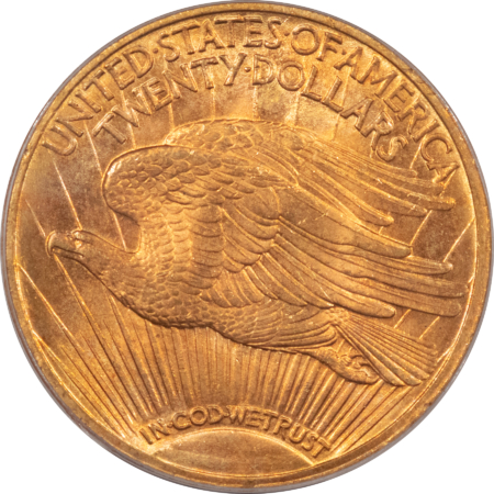 $20 1923 $20 ST GAUDENS GOLD DOUBLE EAGLE – PCGS MS-65, GORGEOUS LUSTER & COLOR!