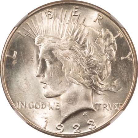 Dollars 1923-S $1 PEACE DOLLAR – NGC MS-63, FLASHY & LUSTROUS!