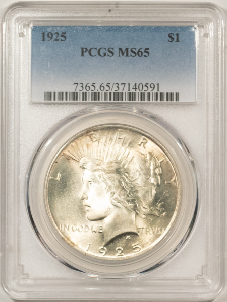 Dollars 1925 $1 PEACE DOLLAR – PCGS MS-65, LUSTROUS GEM!