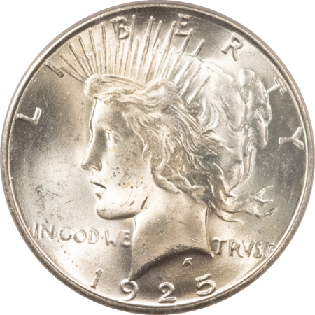 Dollars 1925-S $1 PEACE DOLLAR – PCGS MS-64 A WHITE SCREAMER, PREMIUM QUALITY HEADLIGHT!