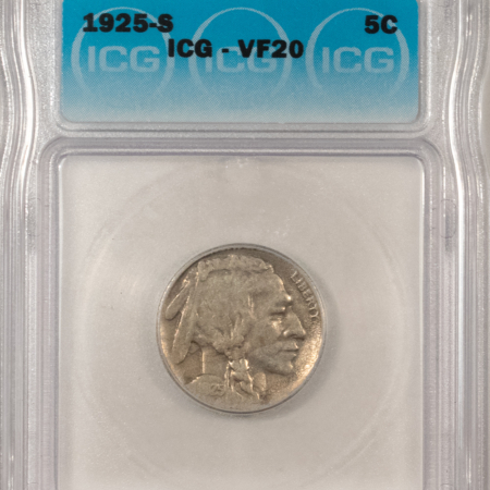 Buffalo Nickels 1925-S BUFFALO NICKEL – ICG VF-20
