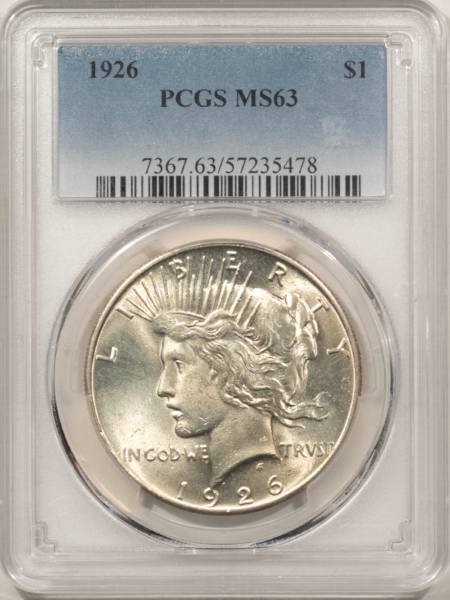 Dollars 1926 $1 PEACE DOLLAR – PCGS MS-63 BLAST WHITE