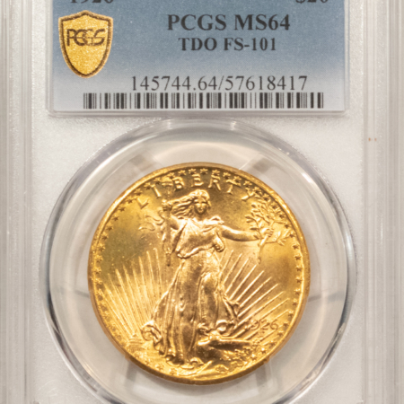 $20 1926 $20 ST GAUDENS GOLD DOUBLE EAGLE, TRIPLE DIE OBVERSE, TDO FS-101 PCGS MS-64