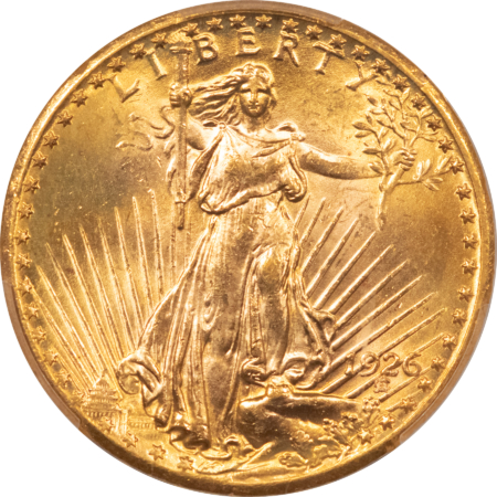 $20 1926 $20 ST GAUDENS GOLD DOUBLE EAGLE, TRIPLE DIE OBVERSE, TDO FS-101 PCGS MS-64