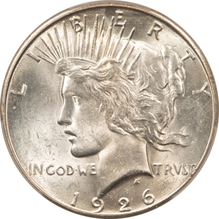 Dollars 1926-S $1 PEACE DOLLAR – PCGS MS-63, FLASHY WHITE!
