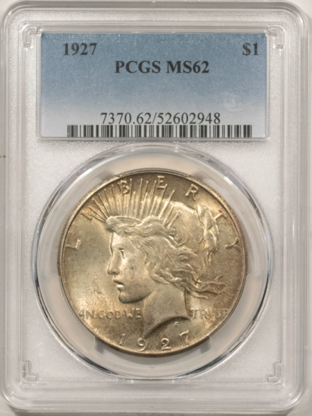 Dollars 1927 $1 PEACE DOLLAR – PCGS MS-62 ATTRACTIVE ORIGINAL