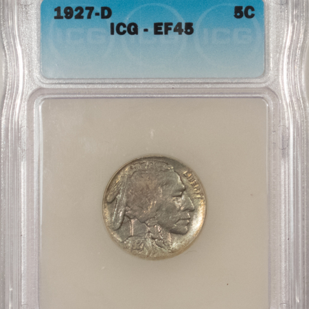 Buffalo Nickels 1927-D BUFFALO NICKEL – ICG EF-45