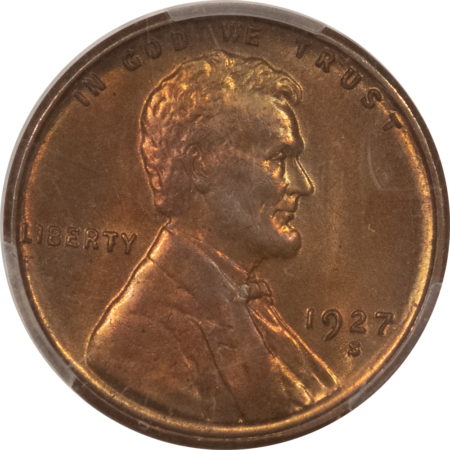Lincoln Cents (Wheat) 1927-S LINCOLN CENT – PCGS MS-64 RB, TOUGH DATE! PREMIUM QUALITY!