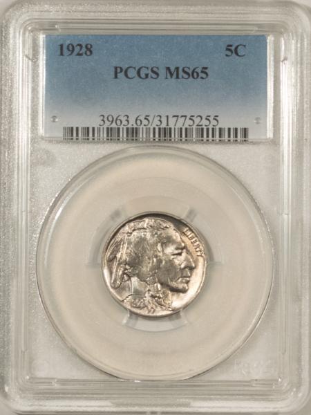 Buffalo Nickels 1928 BUFFALO NICKEL – PCGS MS-65, A HEADLIGHT!