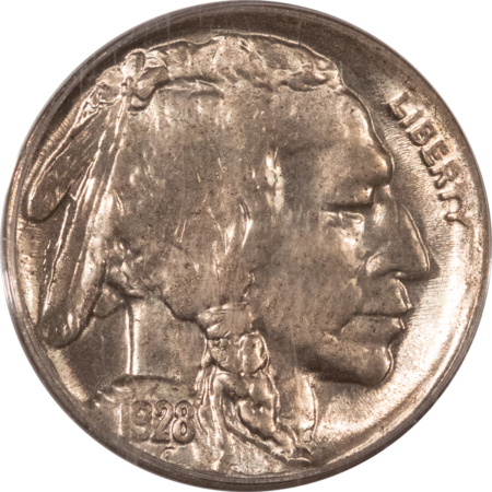 Buffalo Nickels 1928-S BUFFALO NICKEL – PCGS MS-64, VERY LUSTROUS! TOUGH DATE!
