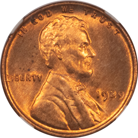 Lincoln Cents (Wheat) 1929 LINCOLN CENT – NGC MS-64 RD, RED AND FIERY!
